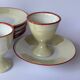 Iridescent Limoges porcelain egg cup set