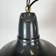 Industrial French Black Enamel Factory Pendant Lamp, 1960s