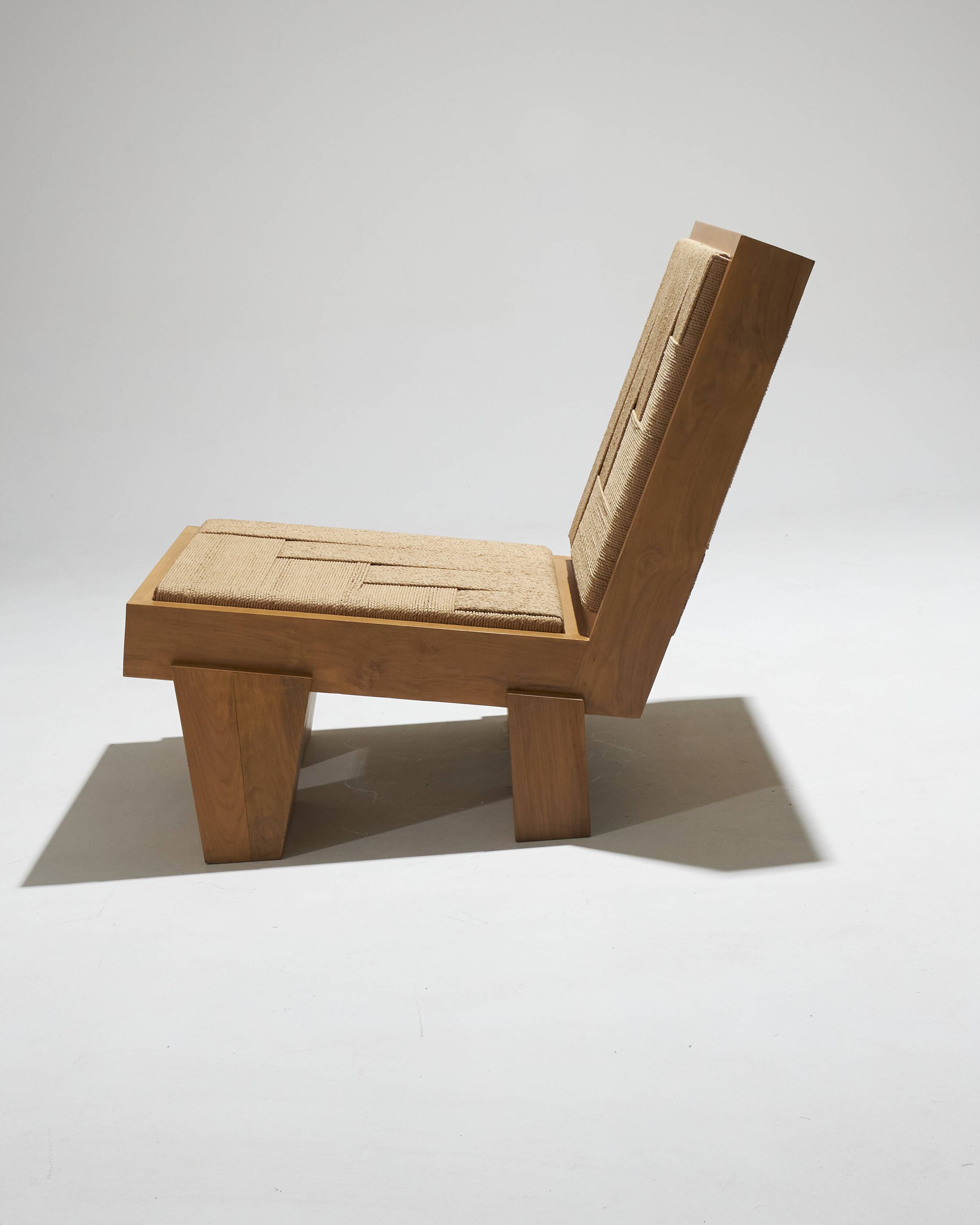 Natural rope block chair