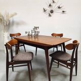 Dutch vintage design dining set table chairs Louis van Teeffelen Webe