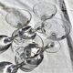 Champagne glasses 1 set of 4 crystal with flat ribs on curve