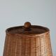Vintage wooden and brass table lamp by Temde from the 1950s.