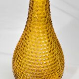 Italian carafe amber diamond tip motif Empoli, blown glass Italy circa 1950
