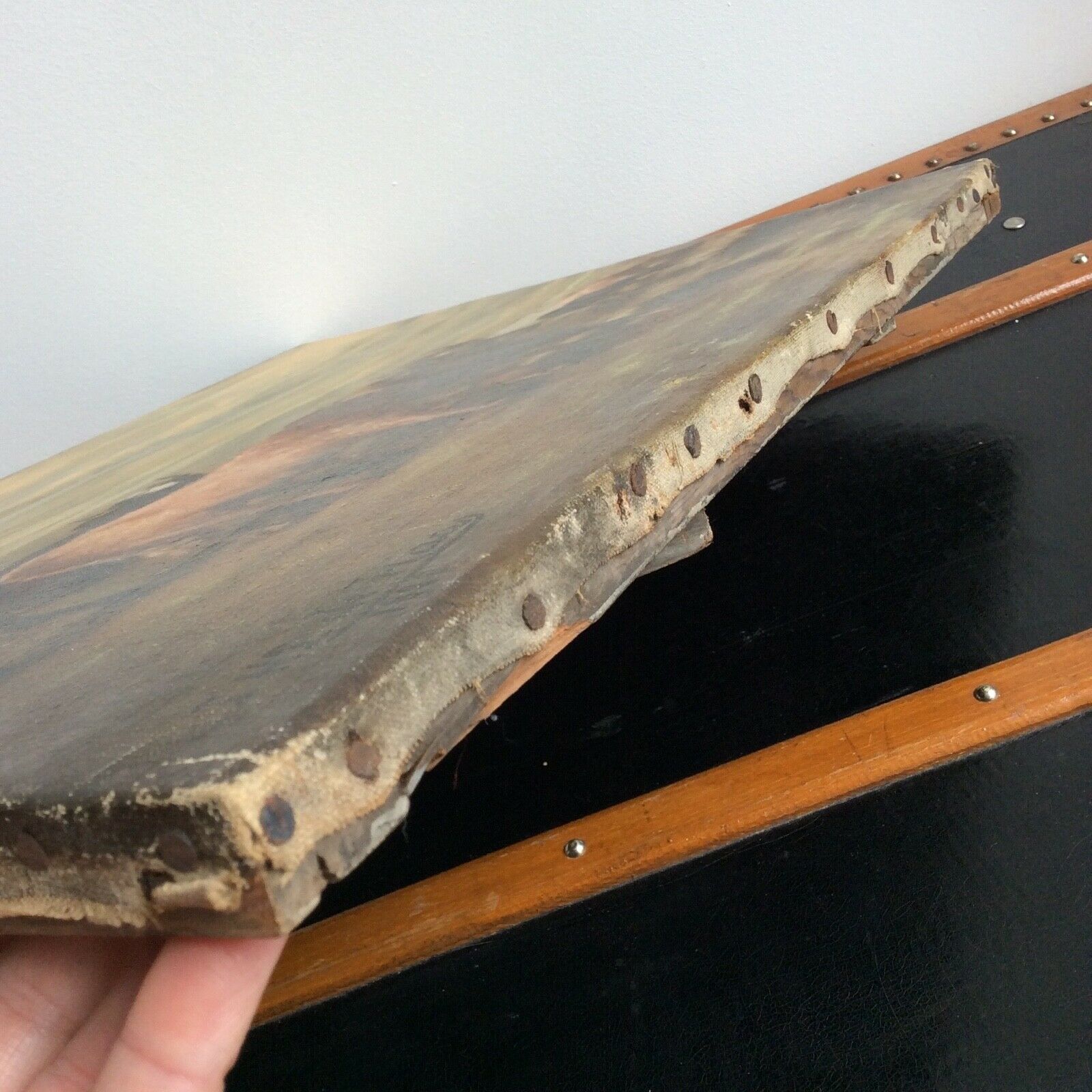Table Oil on Canvas Cows and Bull grazing Signed FROM HAAS 1886