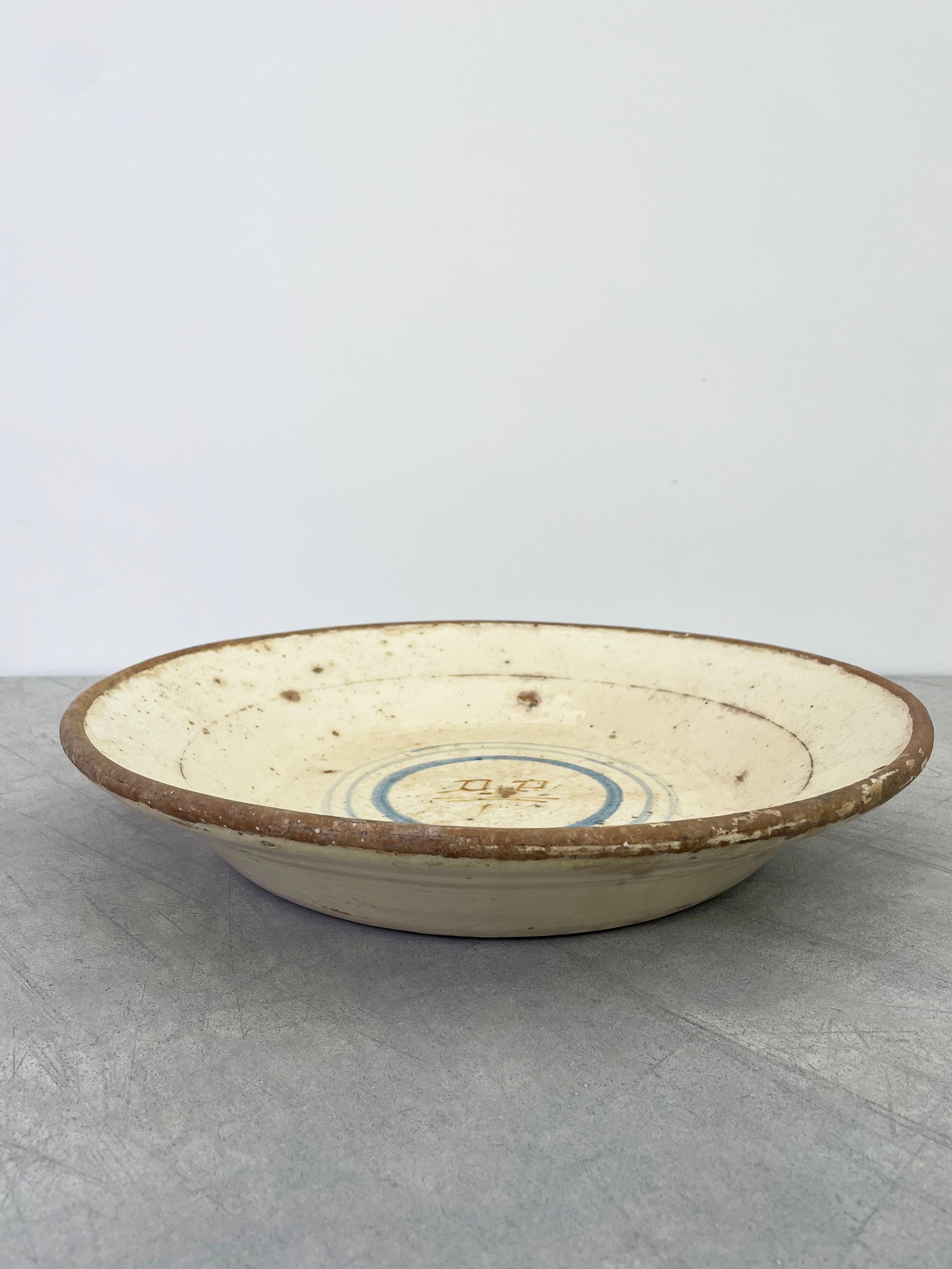 Initialled terracotta bowl