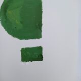 Green geometric minimalist painting