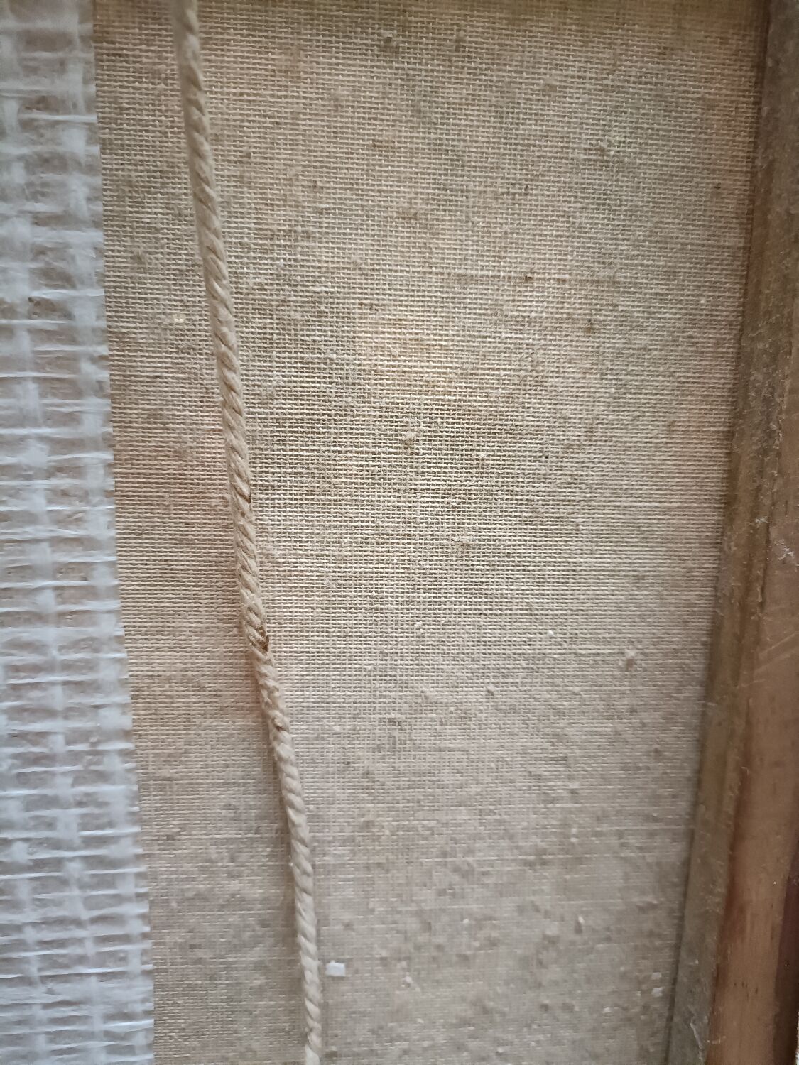 Canvas, cloth, bouquet of flowers, signature