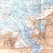 Ancient map Brittany St Malo Dinard and its surroundings 105 x 75cm