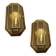 Wooden Brass Sconces Set of 2