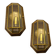 Wooden Brass Sconces Set of 2