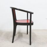 Set of 6 Baumann Diese model armchairs, Pagnon Pelhaître design, Wenge and red color
