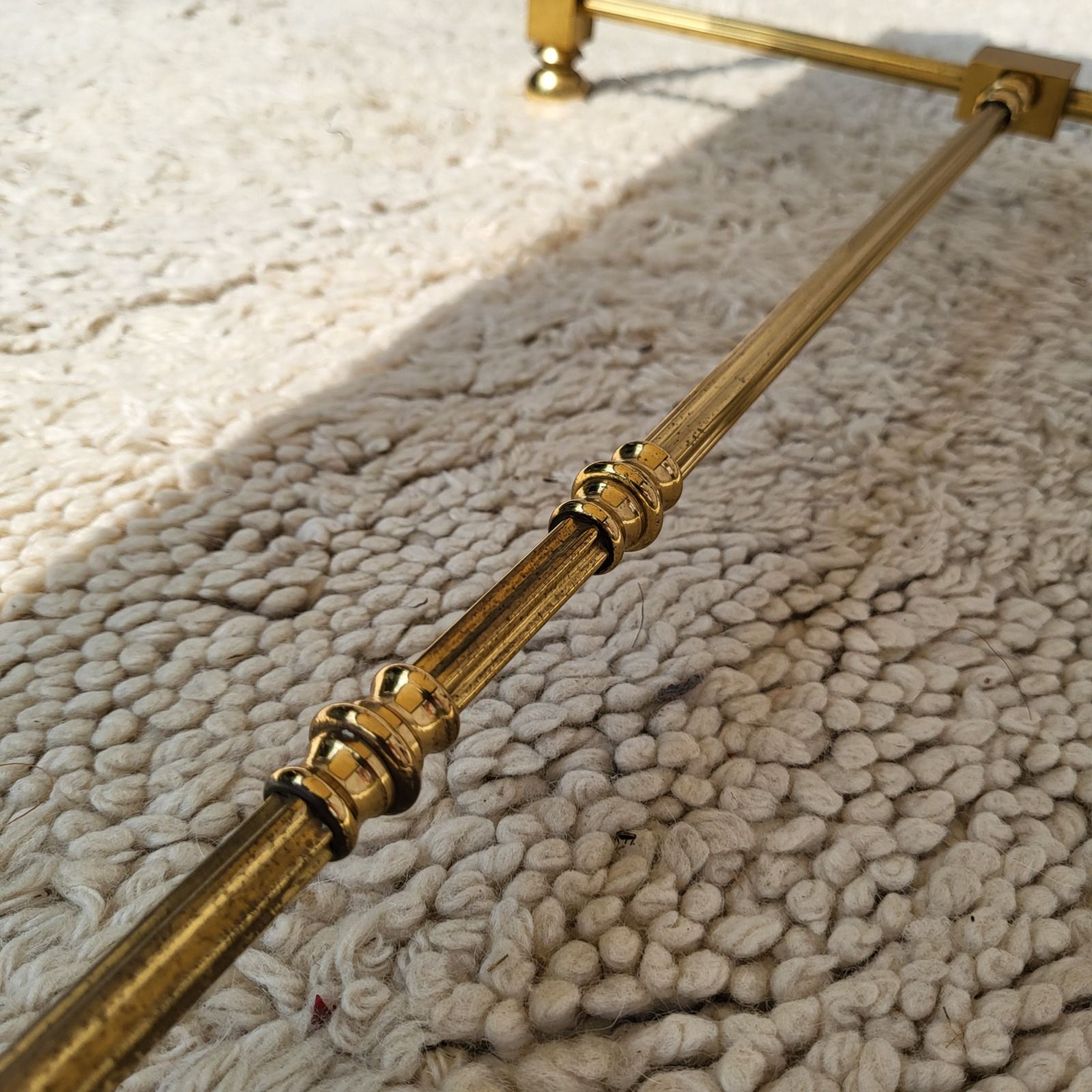 Hollywood Regency style coffee table • marble and brass