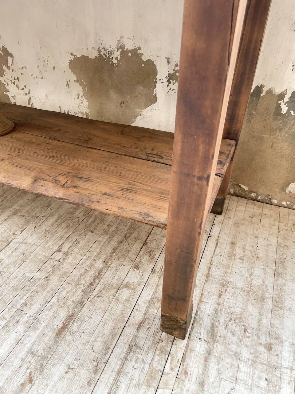 Drapery console table in pine