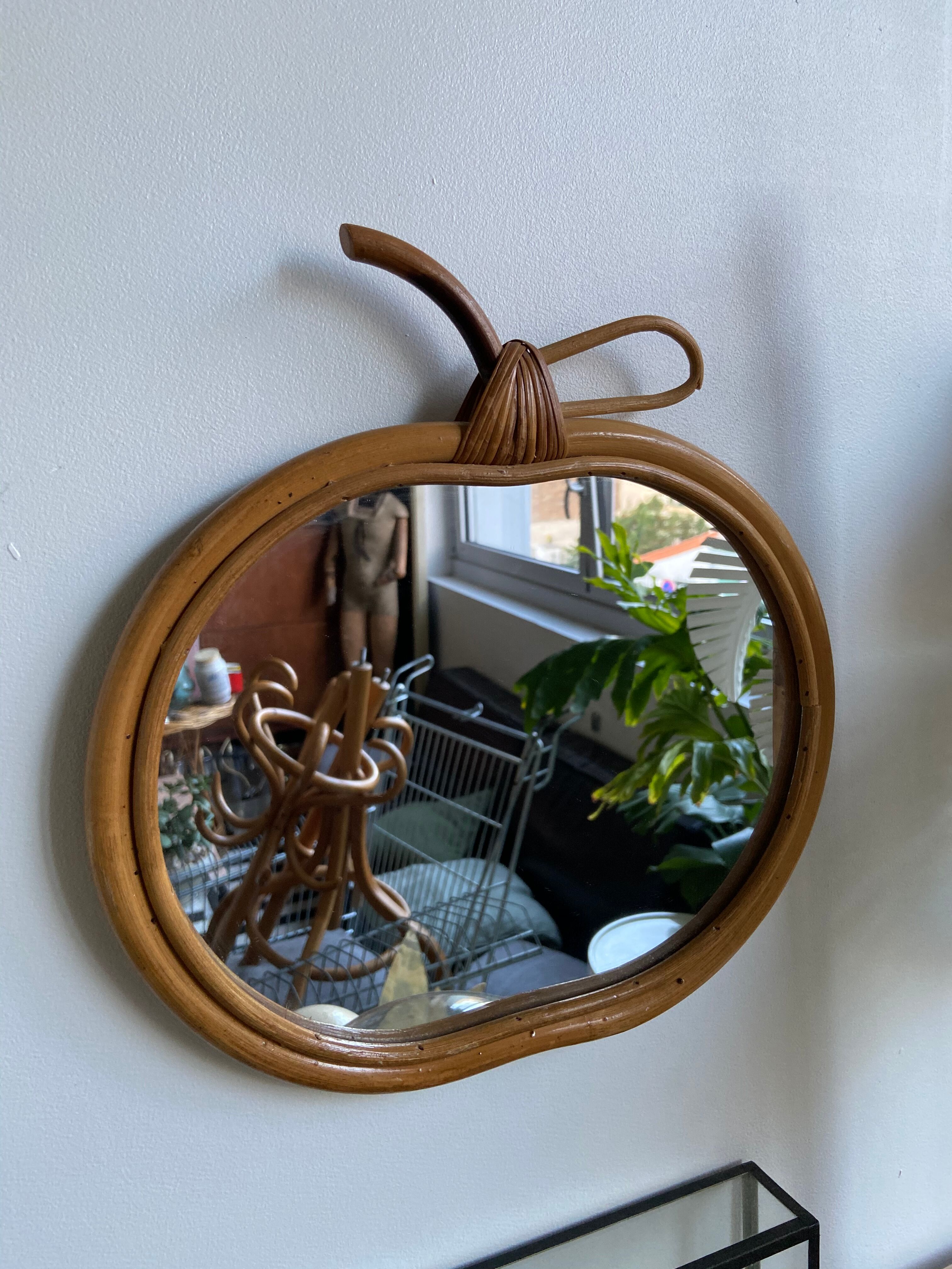 Mirror "apple" rattan
