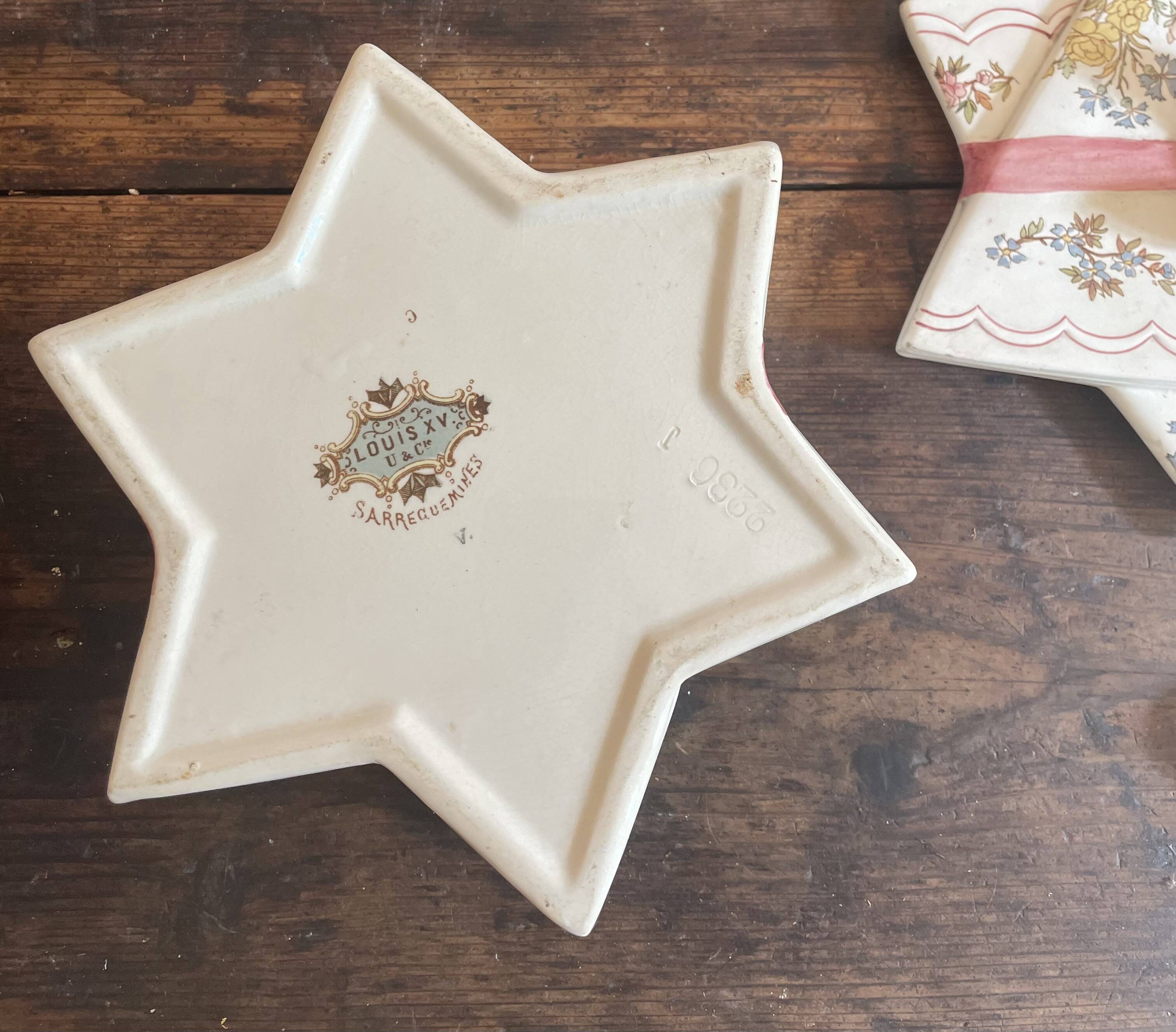 star bonbonnière Sarreguemines U&C – Louis XV model – ribbon trompe-l'œil