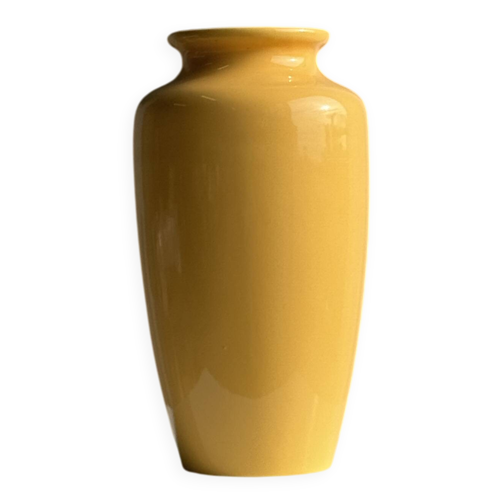 Vase jaune oblong années 90 H26