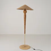 Lampe sur pied unique avec tige tissée