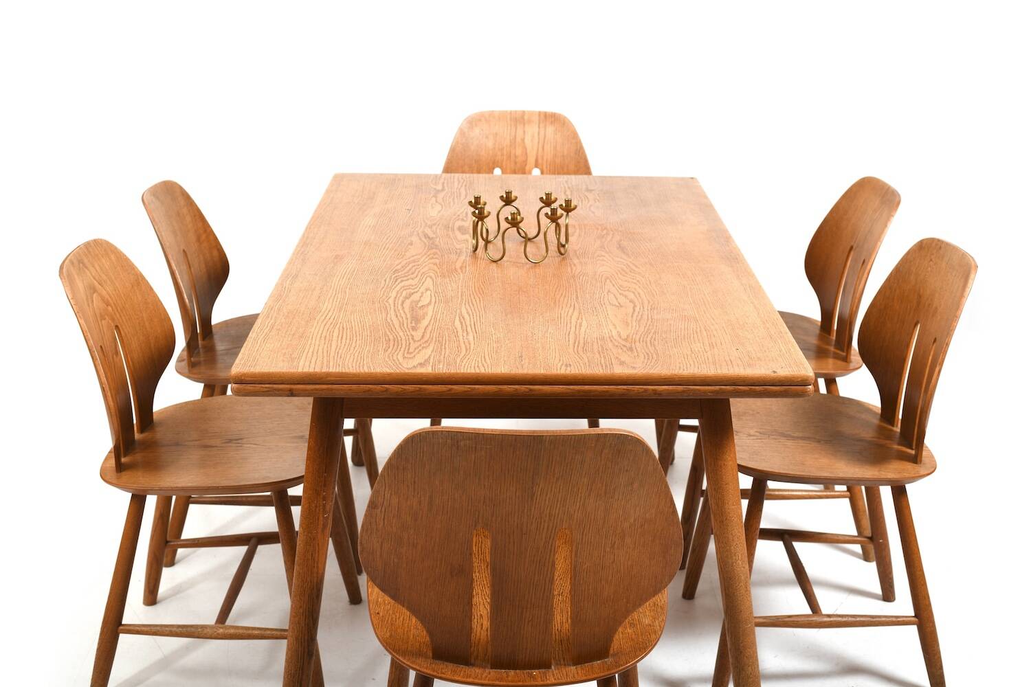 Fdb møbler dining room set consisting of 6 chairs by ejvind a.