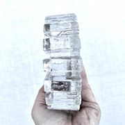 Glass ashtray with ICE pattern by Pukeberg, Swedish design, Scandinavian.