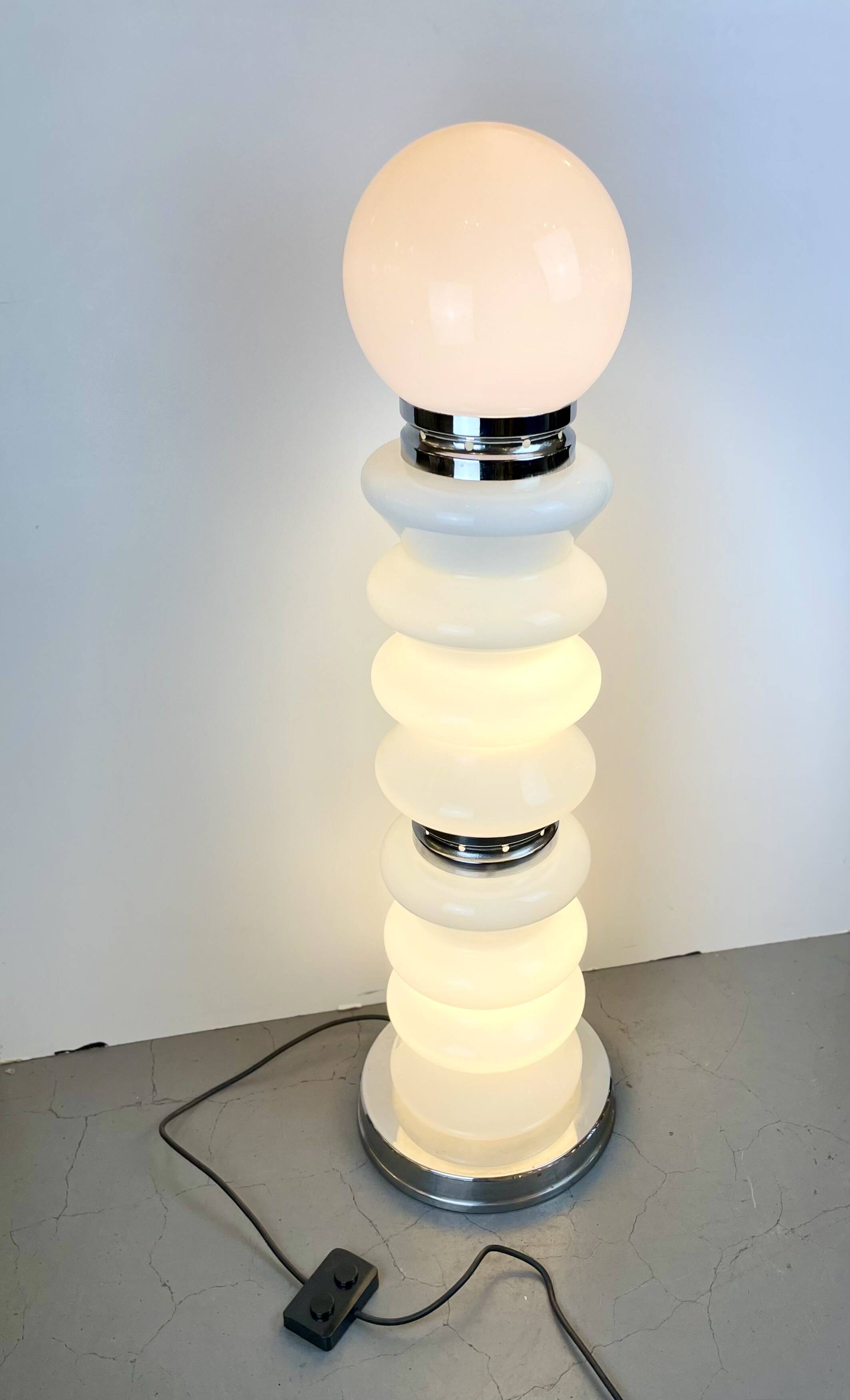 Lampadaire Murano dans le style de Calo Nason pour Mazzega, années 1970