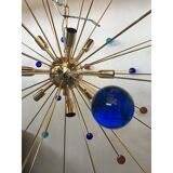 Italian Multicolored “Star” Murano Glass Sputnik Chandelier
