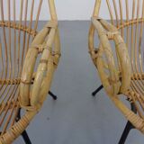 Set of Dutch Mid-Century Bamboo Chairs by Rohé Noordwolde, 1950s