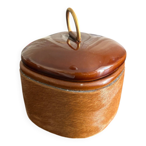 Boîte en cuir et céramique