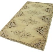 1960s handmade vintage oriental beige rug 109 cm x 200 cm