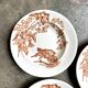 3 Longwy hollow plates in white and brown iron earth