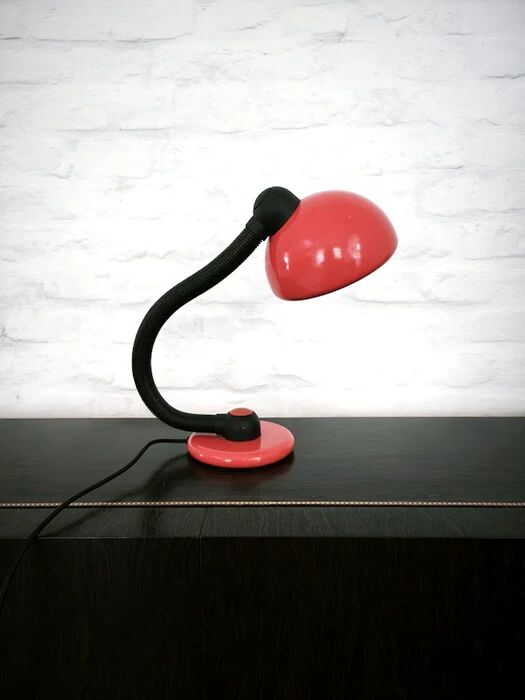Klaus Hempel V3925/01 red desk lamp for Hustadt Leuchten, Germany 1970s
