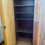 Wood and rattan cabinet 60s