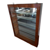 Pair of display cabinets in varnished mahogany