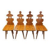 Lot de 4 chaises Tyroliennes.