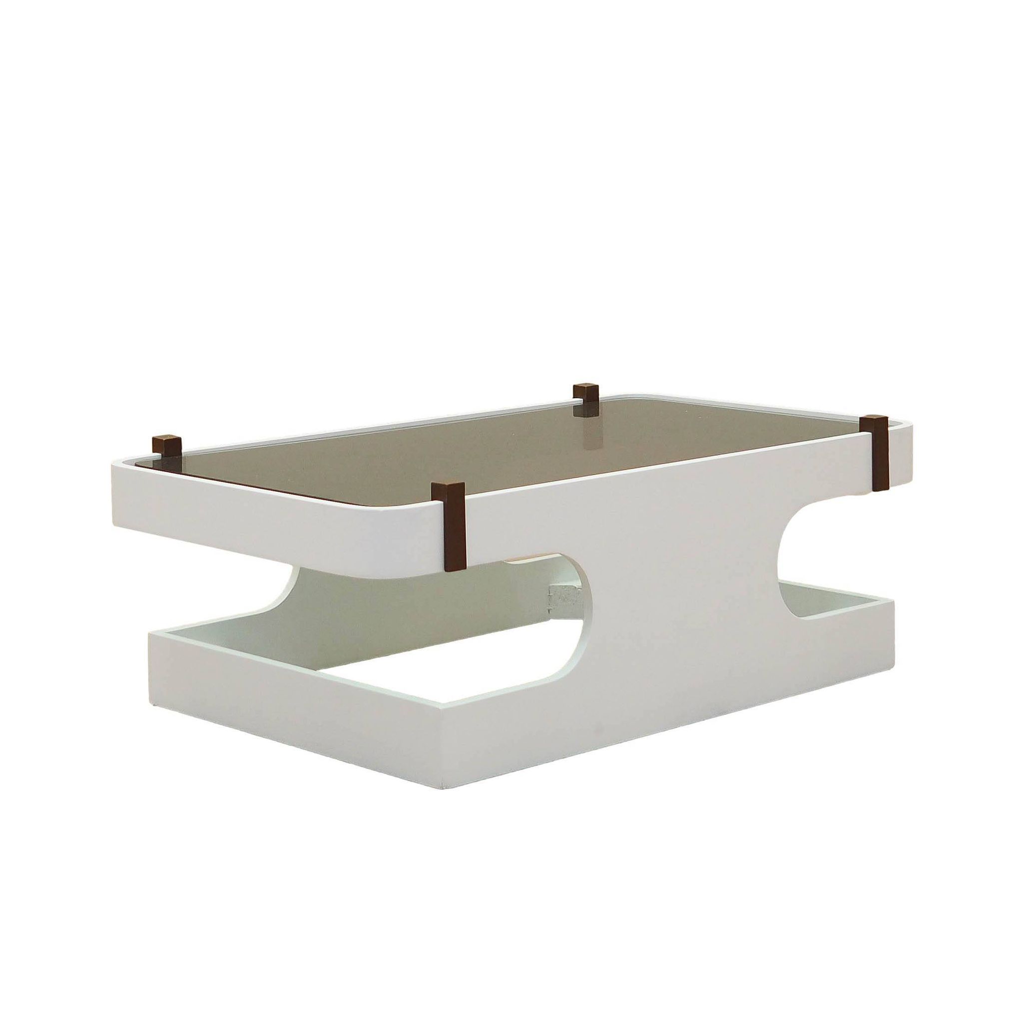 Glass coffee table, Italian design, 1970s, manufactured in Italy
