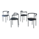 4 postmodern black leather armchairs from Cidue, Italy, 1990s