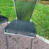 Pair of vintage Scoubidou chairs and stools