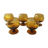 Vintage amber cognac glasses