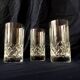 Set of 3 cross-cut crystal liqueur glasses