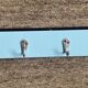 1960s towel rack in blue Formica