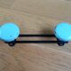 Wall coat rack with 2 vintage hooks from the 60s and 70s
