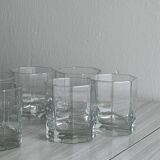 Set of 6 thick octagonal water glasses