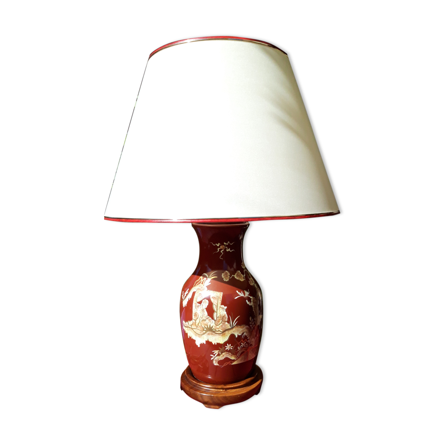 Lampe porcelaine décor Chine