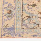 Tapis vintage beige, tapis turc vintage délavé par le soleil, tapis beige