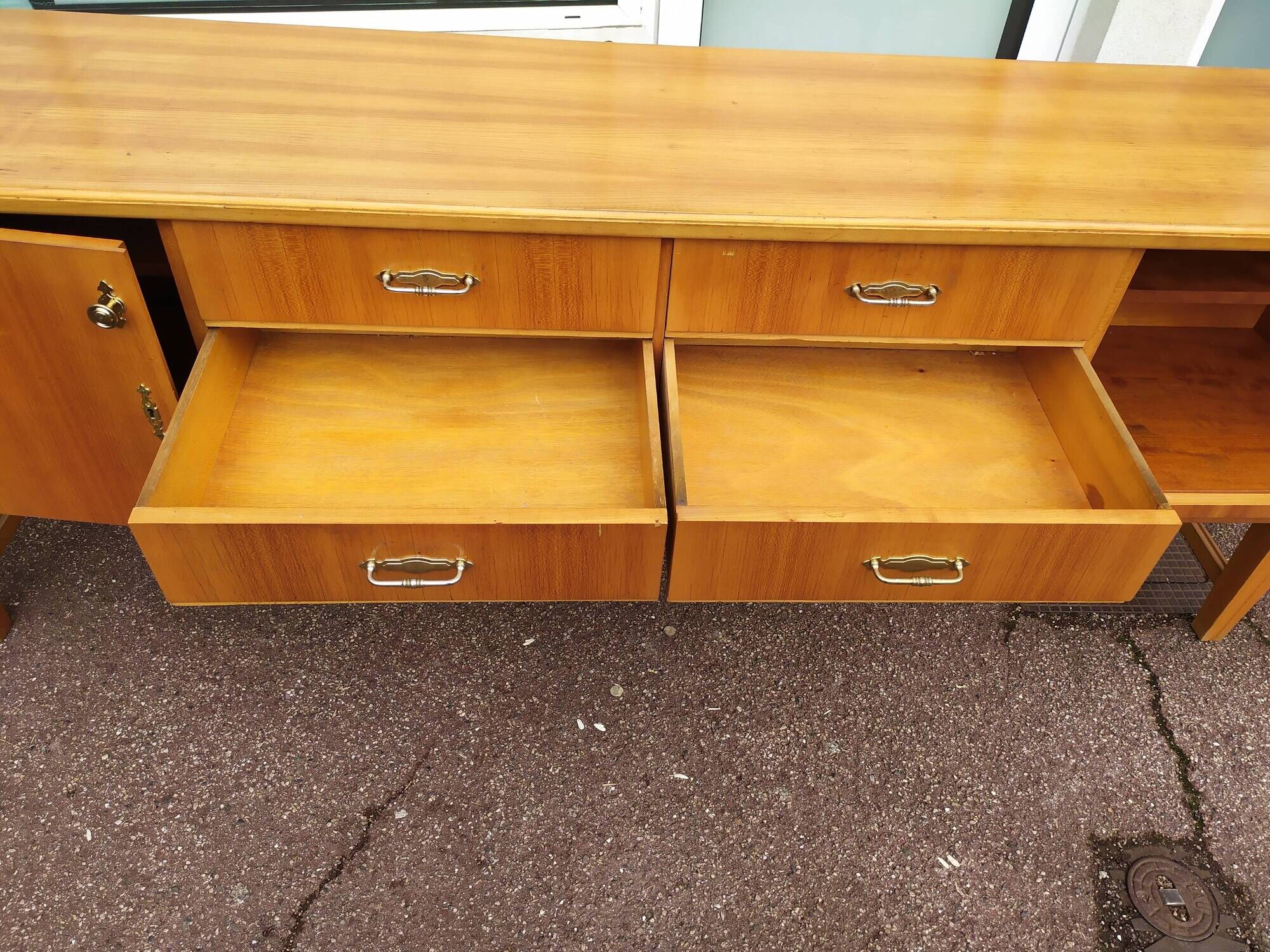 Vintage sideboard from the 50s and 60s in wood 245cm