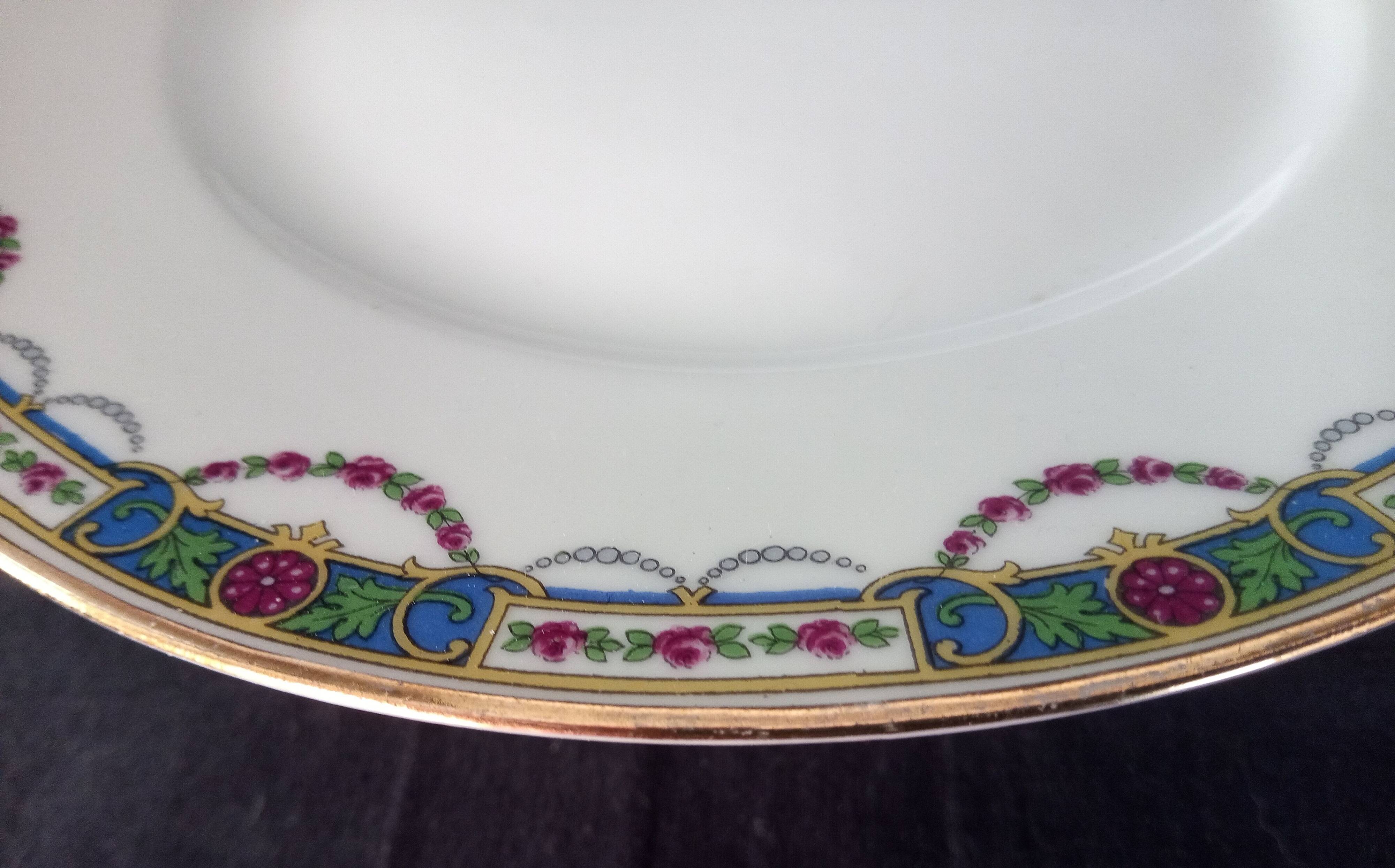 Limoges porcelain dessert service for 12 people, Jean Boyer and Nardon Lafarge (1920 - 1934)