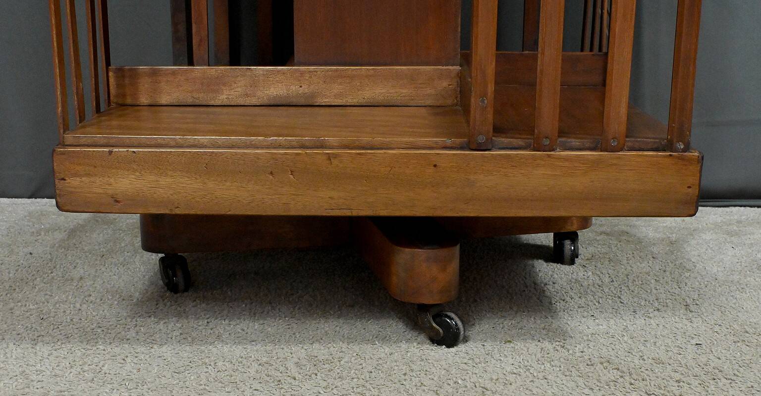 Large Revolving Mahogany Bookcase, England – Late 19th Century