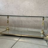 Hollywood Regency Glass Coffee Table