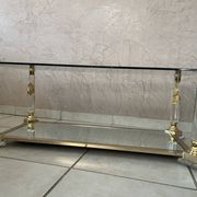 Hollywood Regency Glass Coffee Table