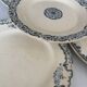 Lot 4 assiettes plate terre de fer bleu faïence ancienne - terre de fe