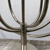 Silver metal candlestick with 8 stainless steel branches